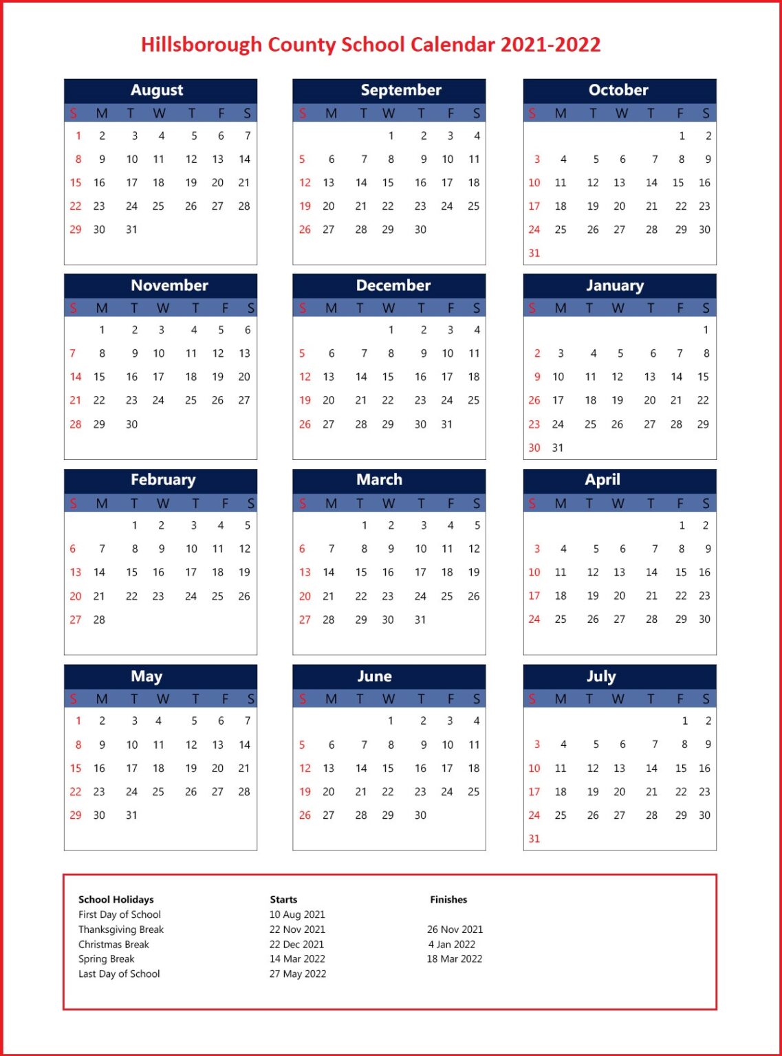 😍 Hillsborough County School Calendar 20232024 [PDF]