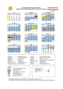 Los Angeles Unified School District California Calendar Holidays 2021 pdf